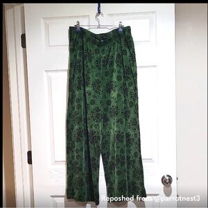 Gudrun Sjoden Green Floral Wide Leg Pants